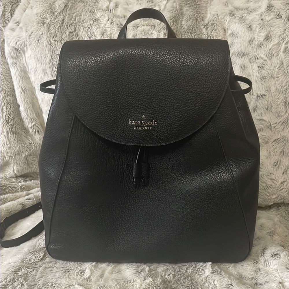 Kate Spade Black Leather Backpack